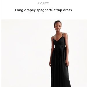 Long black jcrew spaghetti strap dress size 4